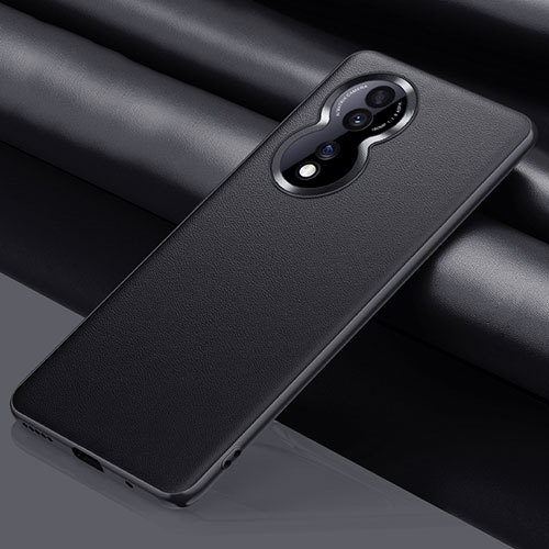 Soft Luxury Leather Snap On Case Cover QK1 for Huawei Honor 80 5G Black