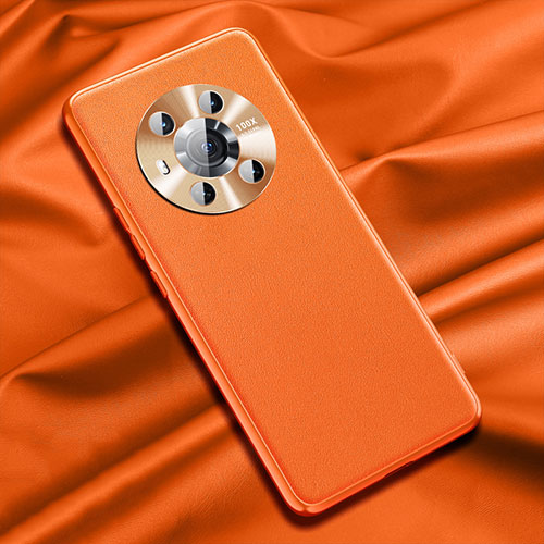 Soft Luxury Leather Snap On Case Cover QK1 for Huawei Honor Magic3 5G Orange