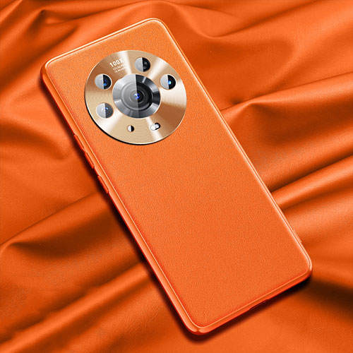 Soft Luxury Leather Snap On Case Cover QK1 for Huawei Honor Magic3 Pro 5G Orange