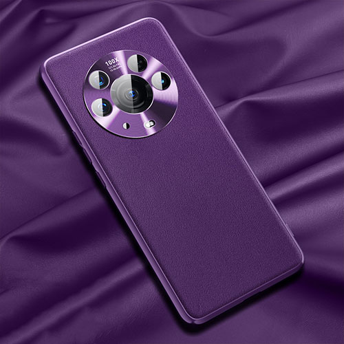 Soft Luxury Leather Snap On Case Cover QK1 for Huawei Honor Magic3 Pro+ Plus 5G Purple