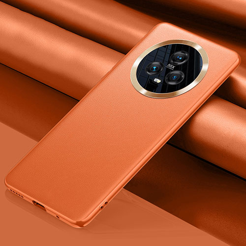 Soft Luxury Leather Snap On Case Cover QK1 for Huawei Honor Magic5 5G Orange