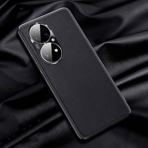 Soft Luxury Leather Snap On Case Cover QK1 for Huawei P50 Pro Black