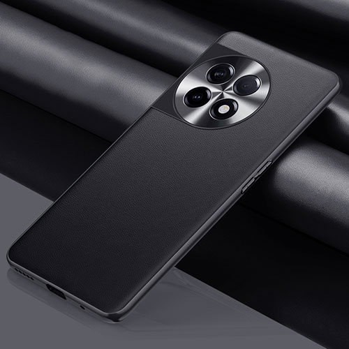 Soft Luxury Leather Snap On Case Cover QK1 for OnePlus 11R 5G Black