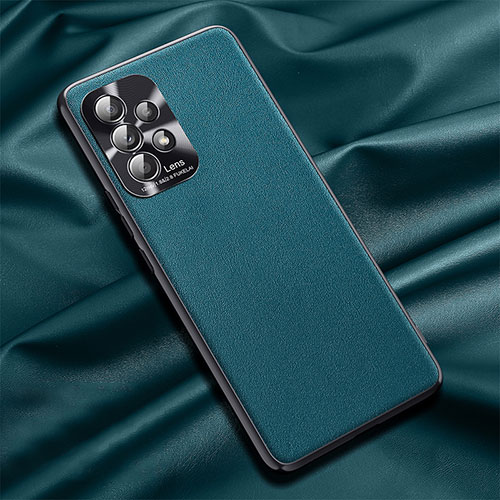 Soft Luxury Leather Snap On Case Cover QK1 for Samsung Galaxy A52 5G Cyan
