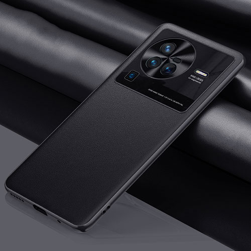 Soft Luxury Leather Snap On Case Cover QK1 for Vivo X80 Pro 5G Black