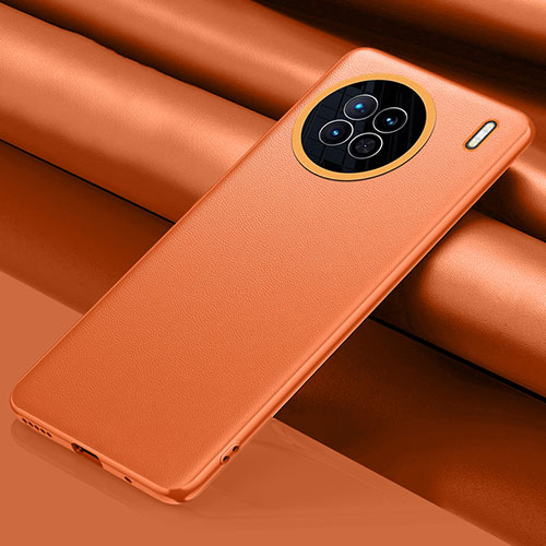 Soft Luxury Leather Snap On Case Cover QK1 for Vivo X90 5G Orange