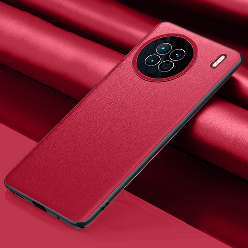 Soft Luxury Leather Snap On Case Cover QK1 for Vivo X90 5G Red