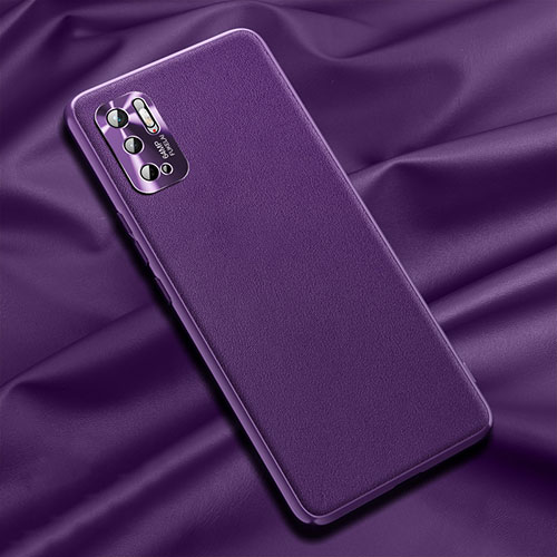 Soft Luxury Leather Snap On Case Cover QK1 for Xiaomi POCO M3 Pro 5G Purple