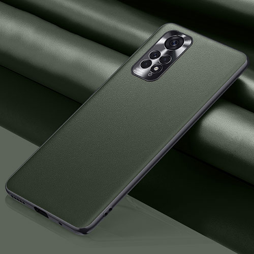 Soft Luxury Leather Snap On Case Cover QK1 for Xiaomi Redmi Note 11 Pro 5G Army green