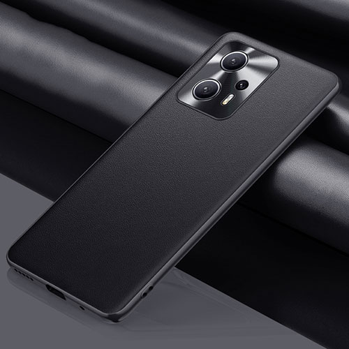 Soft Luxury Leather Snap On Case Cover QK1 for Xiaomi Redmi Note 12T Pro 5G Black