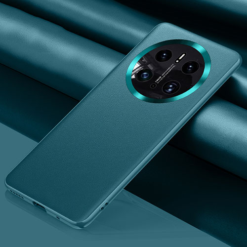 Soft Luxury Leather Snap On Case Cover QK2 for Huawei Mate 50 Pro Cyan