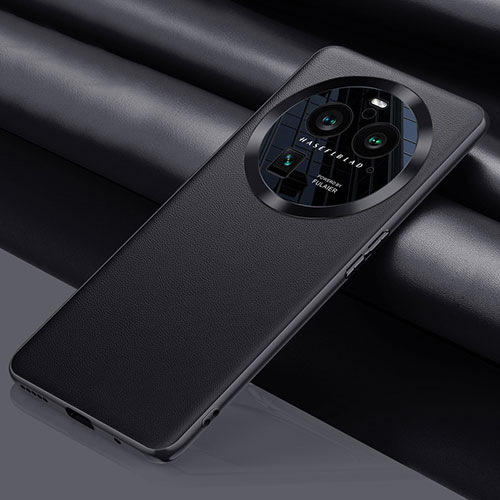 Soft Luxury Leather Snap On Case Cover QK2 for Oppo Find X6 Pro 5G Black