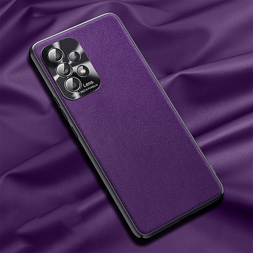 Soft Luxury Leather Snap On Case Cover QK2 for Samsung Galaxy A72 5G Purple