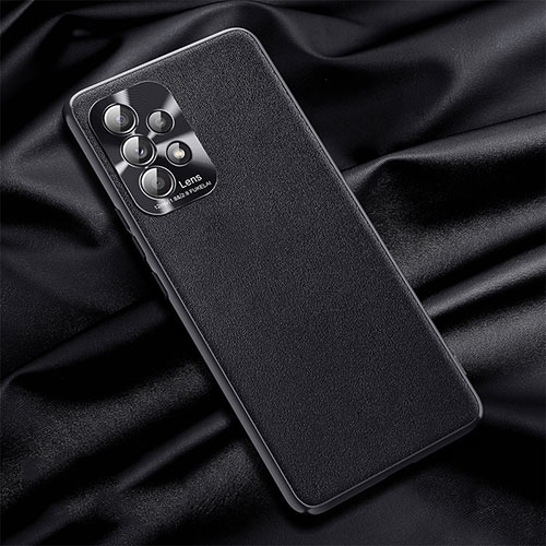 Soft Luxury Leather Snap On Case Cover QK2 for Samsung Galaxy M32 5G Black