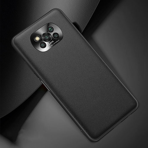 Soft Luxury Leather Snap On Case Cover QK2 for Xiaomi Poco X3 NFC Black