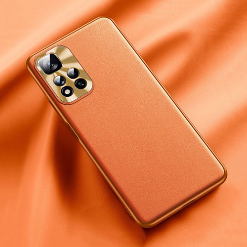 Soft Luxury Leather Snap On Case Cover QK2 for Xiaomi Poco X4 NFC Orange