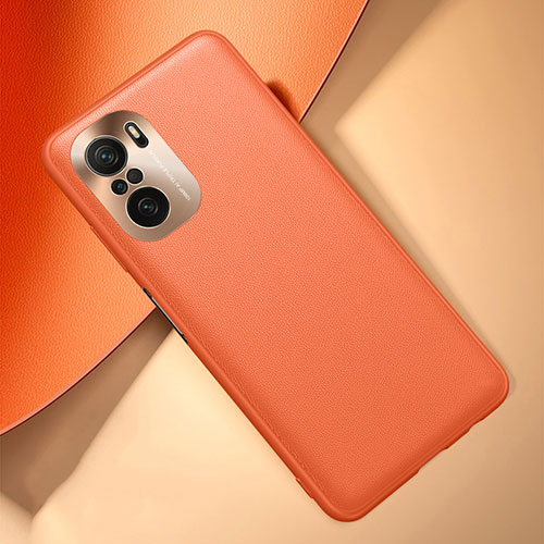 Soft Luxury Leather Snap On Case Cover QK2 for Xiaomi Redmi K40 5G Orange