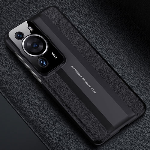 Soft Luxury Leather Snap On Case Cover QK3 for Huawei P60 Pro Black