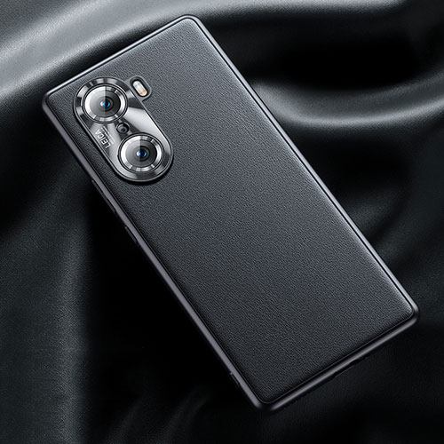 Soft Luxury Leather Snap On Case Cover QK4 for Huawei Honor 60 5G Black