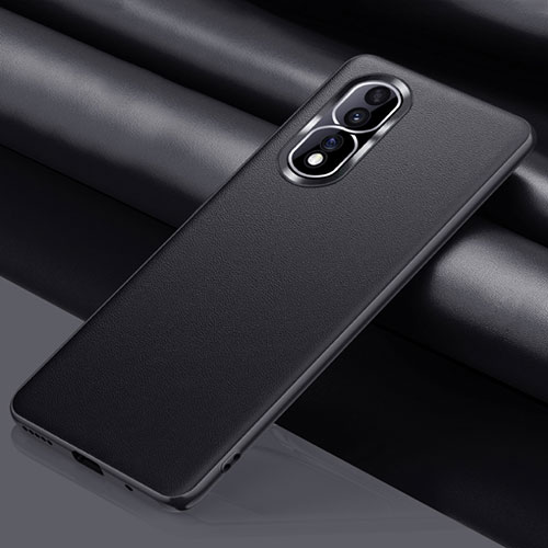 Soft Luxury Leather Snap On Case Cover QK4 for Huawei Honor 80 Pro 5G Black