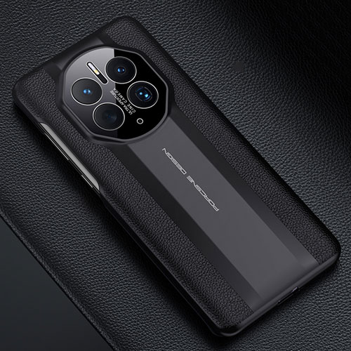 Soft Luxury Leather Snap On Case Cover QK4 for Huawei Mate 50 Pro Black