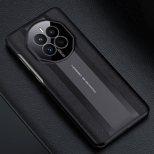 Soft Luxury Leather Snap On Case Cover QK4 for Huawei Mate 50E Black