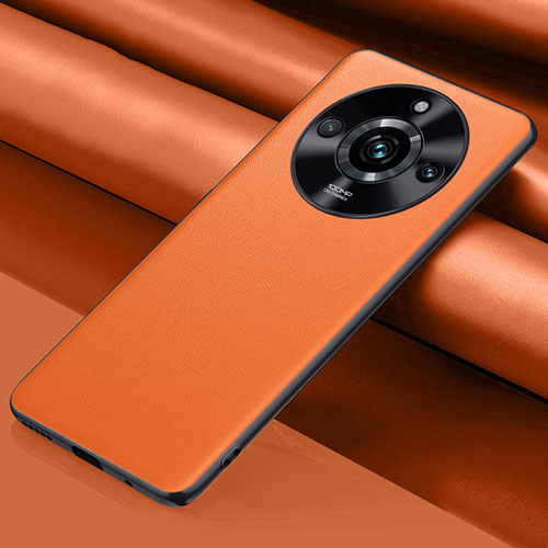 Soft Luxury Leather Snap On Case Cover QK5 for Realme 11 Pro+ Plus 5G Orange