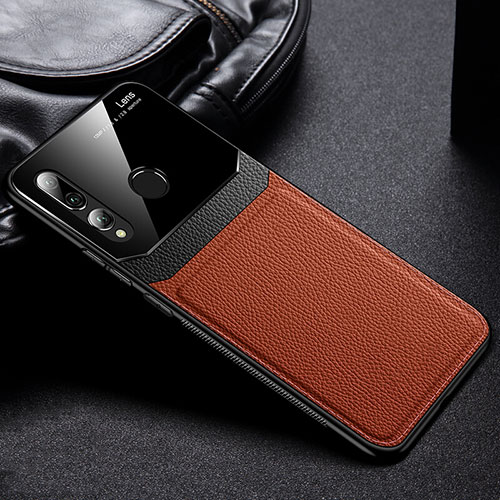 Soft Luxury Leather Snap On Case Cover R01 for Huawei Honor 20i Brown
