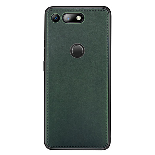 Soft Luxury Leather Snap On Case Cover R01 for Huawei Honor V20 Green