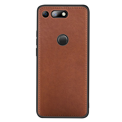 Soft Luxury Leather Snap On Case Cover R01 for Huawei Honor View 20 Brown