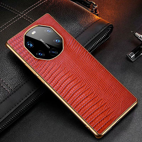 Soft Luxury Leather Snap On Case Cover R01 for Huawei Mate 40 RS Red