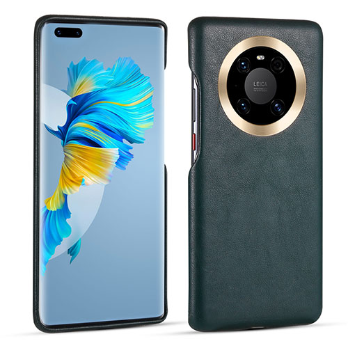 Soft Luxury Leather Snap On Case Cover R01 for Huawei Mate 40E Pro 4G Green