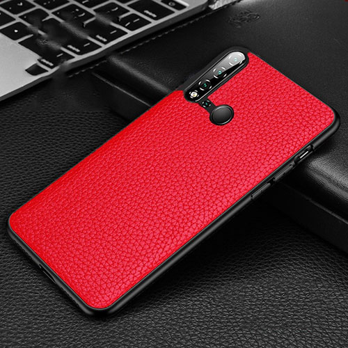 Soft Luxury Leather Snap On Case Cover R01 for Huawei Nova 5i Red