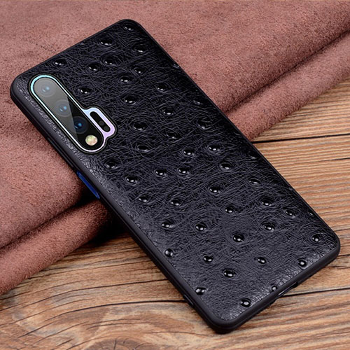 Soft Luxury Leather Snap On Case Cover R01 for Huawei Nova 6 Black