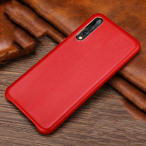 Soft Luxury Leather Snap On Case Cover R01 for Huawei P20 Pro Red