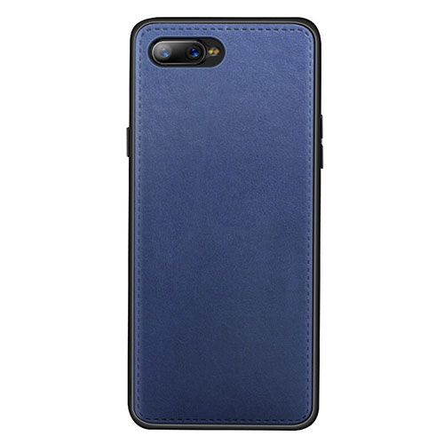 Soft Luxury Leather Snap On Case Cover R01 for Oppo K1 Blue