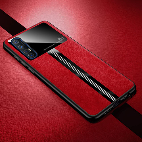 Soft Luxury Leather Snap On Case Cover R01 for Oppo Reno3 Pro Red