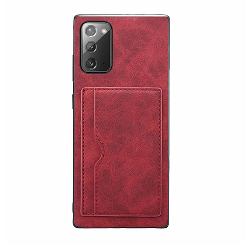 Soft Luxury Leather Snap On Case Cover R01 for Samsung Galaxy Note 20 5G Red