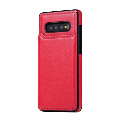 Soft Luxury Leather Snap On Case Cover R01 for Samsung Galaxy S10 Plus Hot Pink