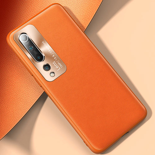 Soft Luxury Leather Snap On Case Cover R01 for Xiaomi Mi 10 Orange