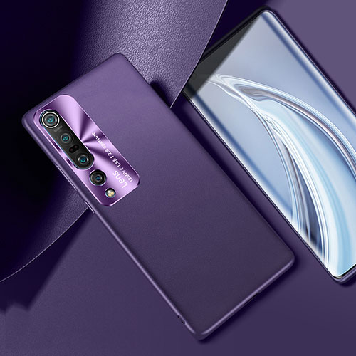 Soft Luxury Leather Snap On Case Cover R01 for Xiaomi Mi 10 Pro Purple