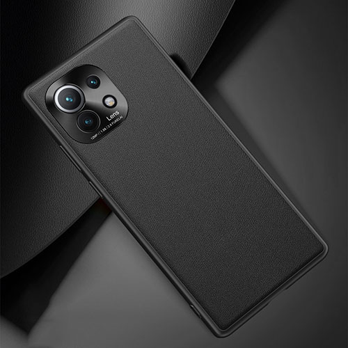 Soft Luxury Leather Snap On Case Cover R01 for Xiaomi Mi 11 Lite 4G Black