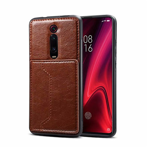 Soft Luxury Leather Snap On Case Cover R01 for Xiaomi Mi 9T Brown