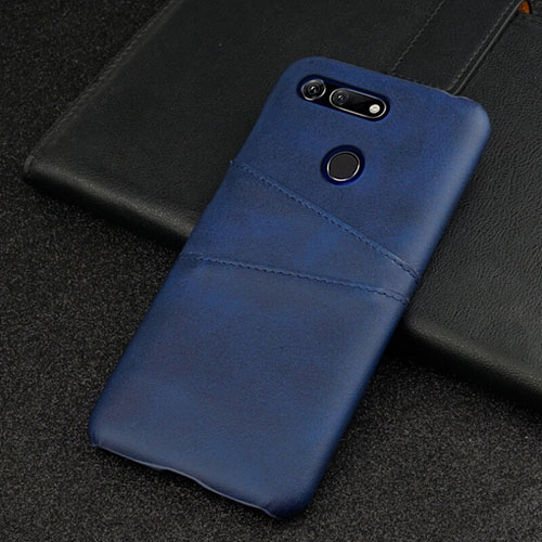 Soft Luxury Leather Snap On Case Cover R02 for Huawei Honor V20 Blue
