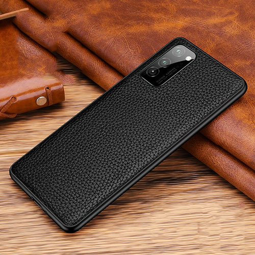 Soft Luxury Leather Snap On Case Cover R02 for Huawei Honor V30 Pro 5G Black