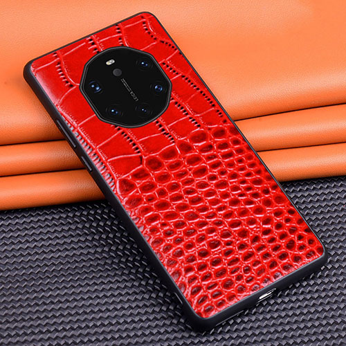 Soft Luxury Leather Snap On Case Cover R02 for Huawei Mate 40 RS Red