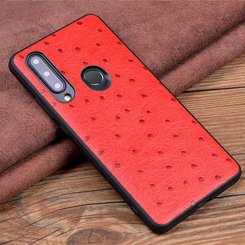 Soft Luxury Leather Snap On Case Cover R02 for Huawei P Smart+ Plus (2019) Red