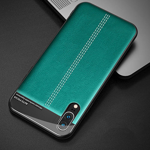 Soft Luxury Leather Snap On Case Cover R02 for Huawei P20 Green