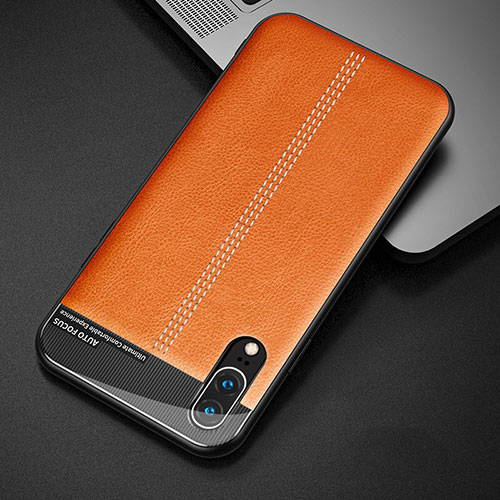 Soft Luxury Leather Snap On Case Cover R02 for Huawei P20 Orange