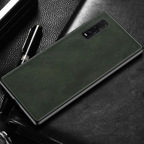 Soft Luxury Leather Snap On Case Cover R02 for Oppo Find X2 Gray